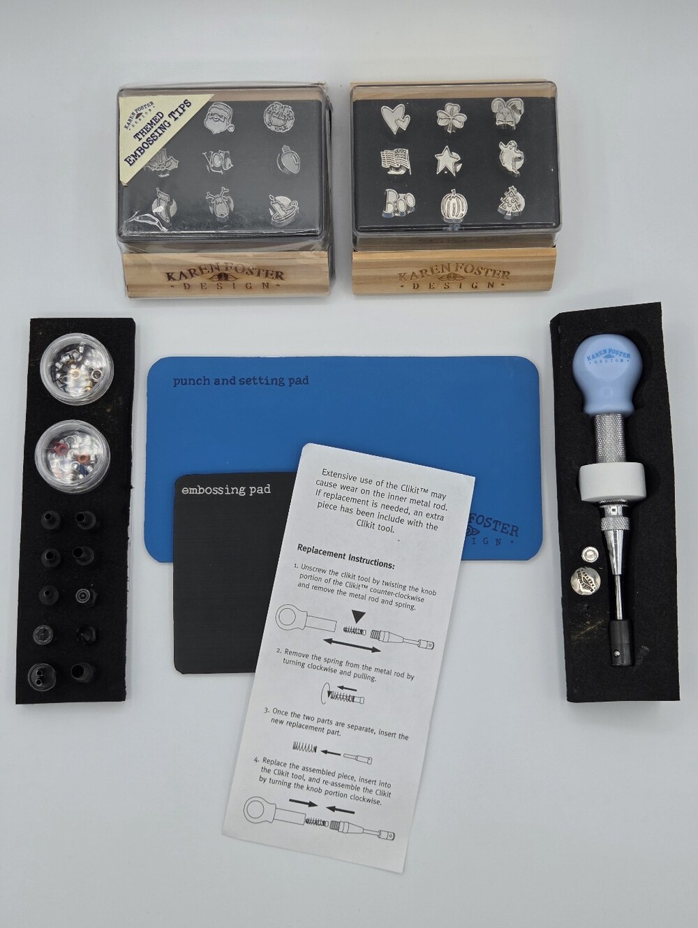 Karen Foster Design "Clikit" Multi-Purpose Spring-Action Tool Set & 2 Embossing